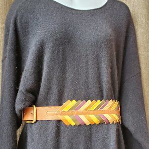 Belt: BFG Raw leather multi color vintage